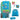Scout Genius DIN - School bag set 4 pieces with gym bag (Water Lily)